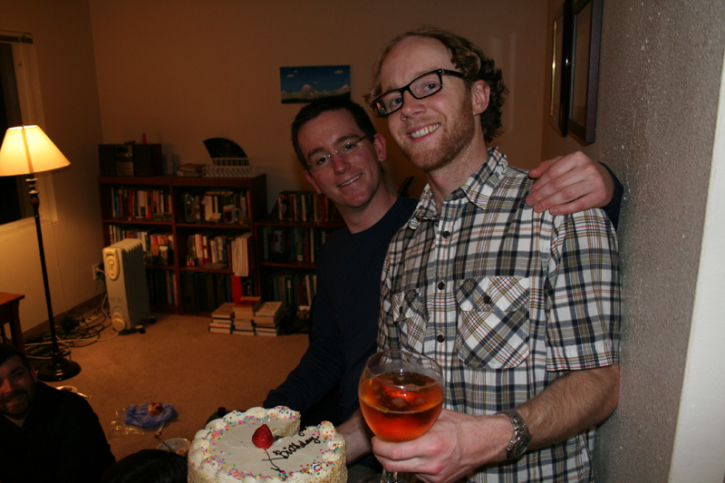 Topher enjoys a birthday treat from his family